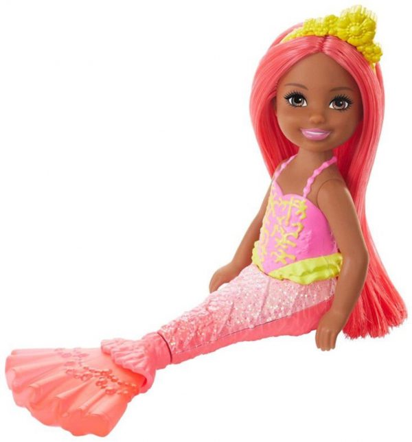 Boneca Barbie Dreamtopia Chelsea - Sereia Cabelo E Cauda Coral