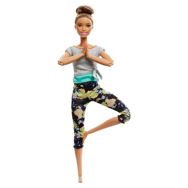 Boneca Barbie - Feita Para Mexer - Aula De Yoga - Blusa Cinza E Verde - Mattel