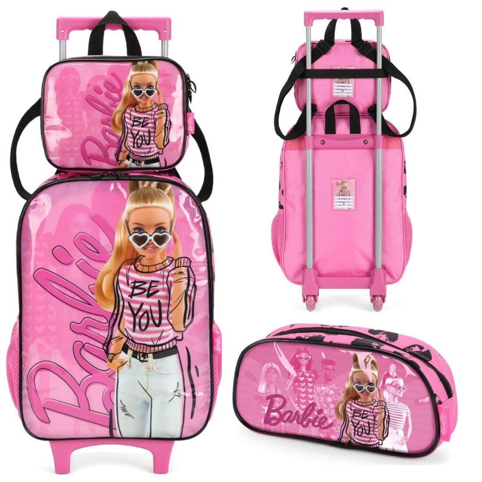 Infantil Mochila Rodinhas Barbie Com Lancheira E Estojo Rosa Loja Temática De Produtos Da Barbie 5364