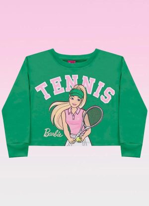 Blusa Manga Longa Barbie Mattel Verde