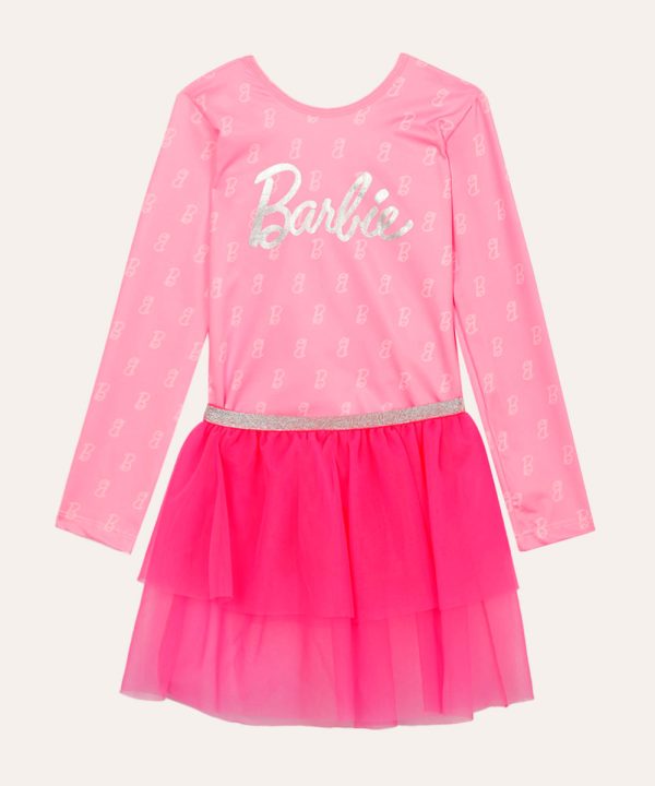 body e saia infantil barbie rosa