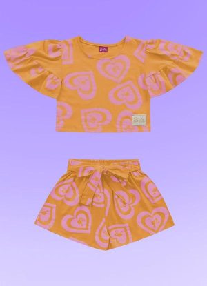 Conjunto Blusa/Short Barbie Laranja