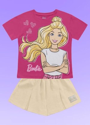 Conjunto Blusa/Short Barbie Rosa