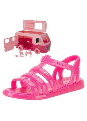 Kit Sandália Infantil Barbie Road Trip e Motorhome Grendene - Pink