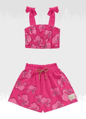 Conjunto Regata/Short Barbie Rosa