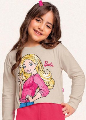Blusa Manga Longa Barbie Bege