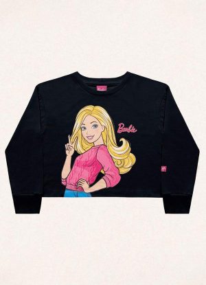 Blusa Manga Longa Barbie Preto