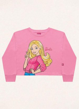 Blusa Manga Longa Barbie Rosa