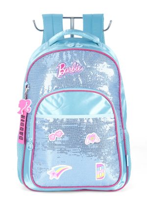 Infantil - Mochila Costas Barbie Com Bolsos Laterais Azul