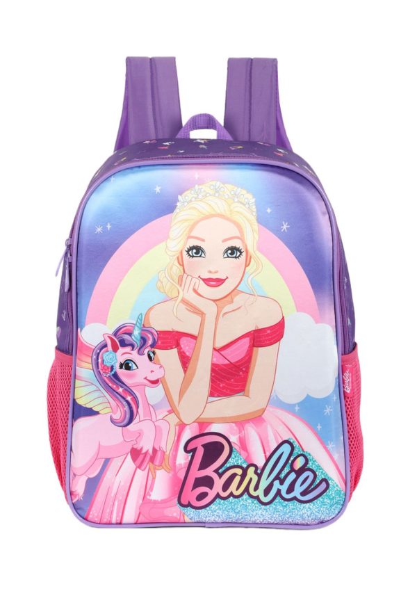 Infantil - Mochila Costas Barbie Com Bolsos Laterais Roxa
