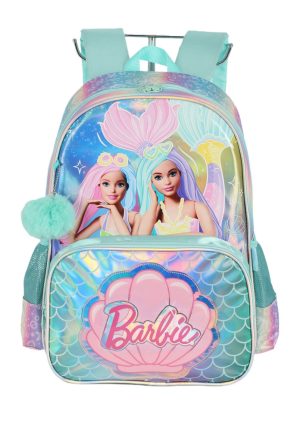 Infantil - Mochila Costas Barbie Com Bolsos Laterais Verde