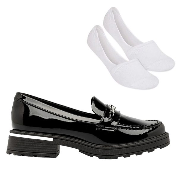Kit Mocassim Piccadilly Barbie Feminino + Meia