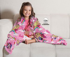 Manta Fleece De Sofá Infantil Barbie Reinos Mágicos - Lepper